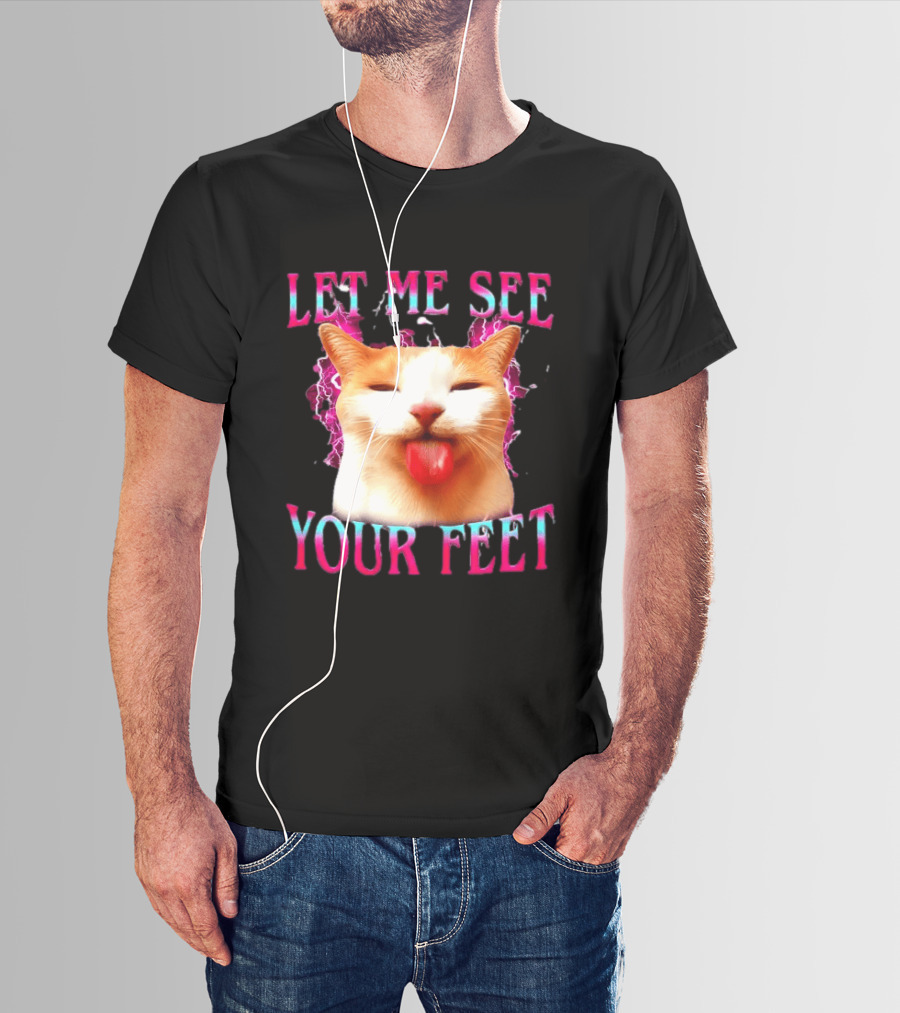 Let Me See Your Feet Cat Blep Lightning T-Shirt