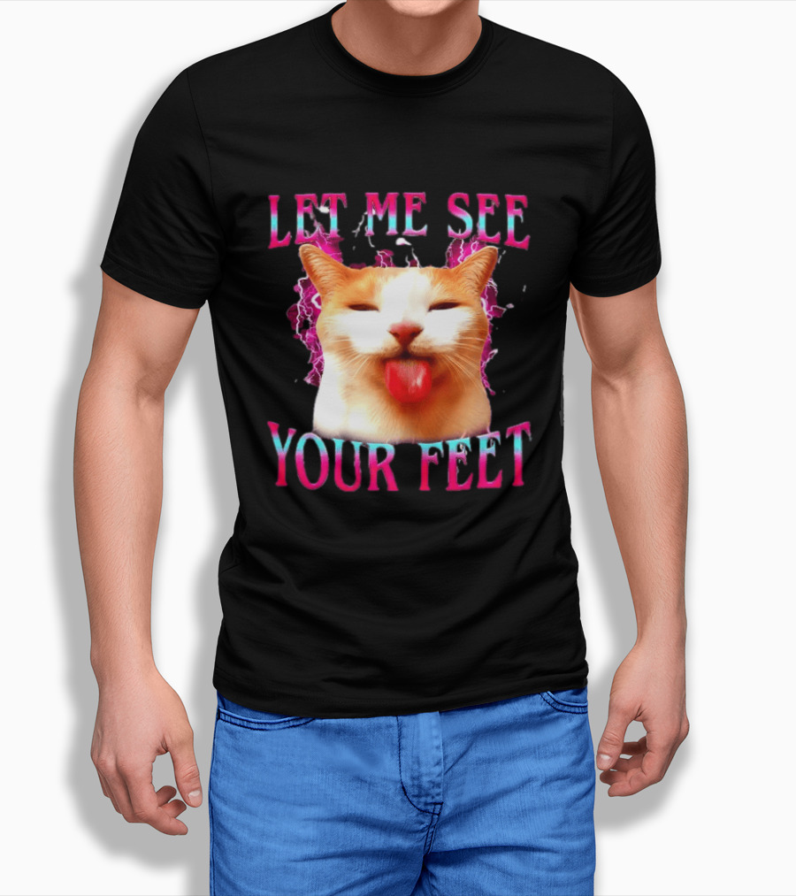 Let Me See Your Feet Cat Blep Lightning T-Shirt