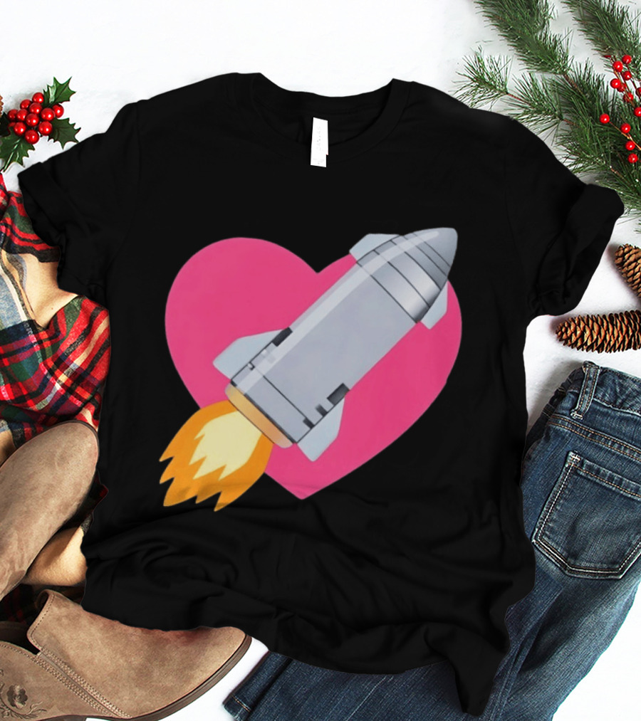Merger Rocket Heart Space Love Launch T-Shirt