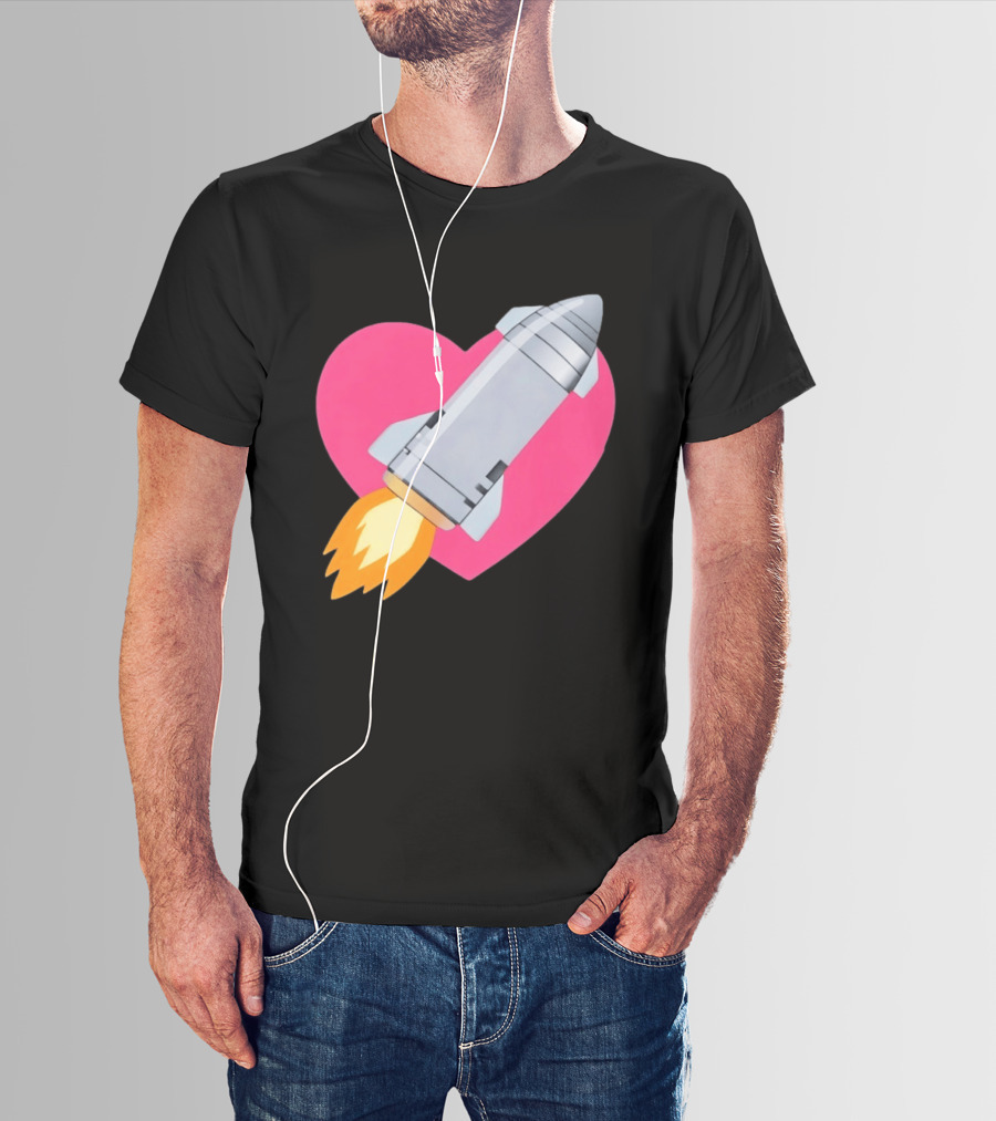 Merger Rocket Heart Space Love Launch T-Shirt