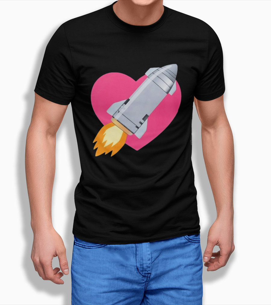 Merger Rocket Heart Space Love Launch T-Shirt