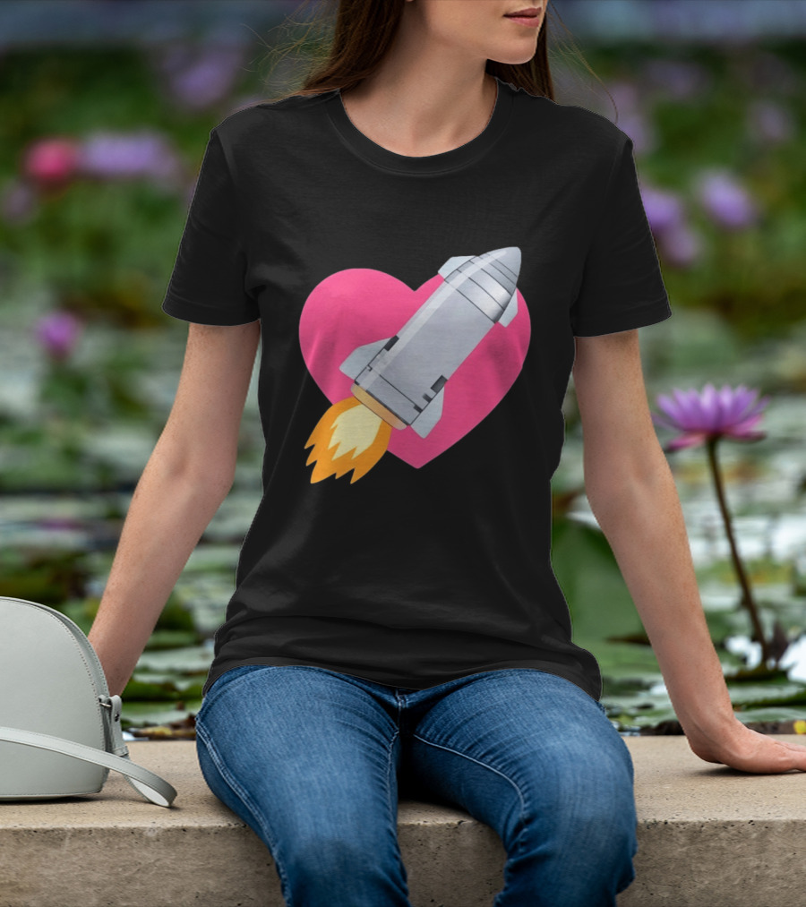 Merger Rocket Heart Space Love Launch T-Shirt