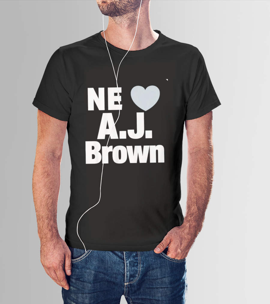 A.J. Brown NE Heart New England Football 2026 T-Shirt