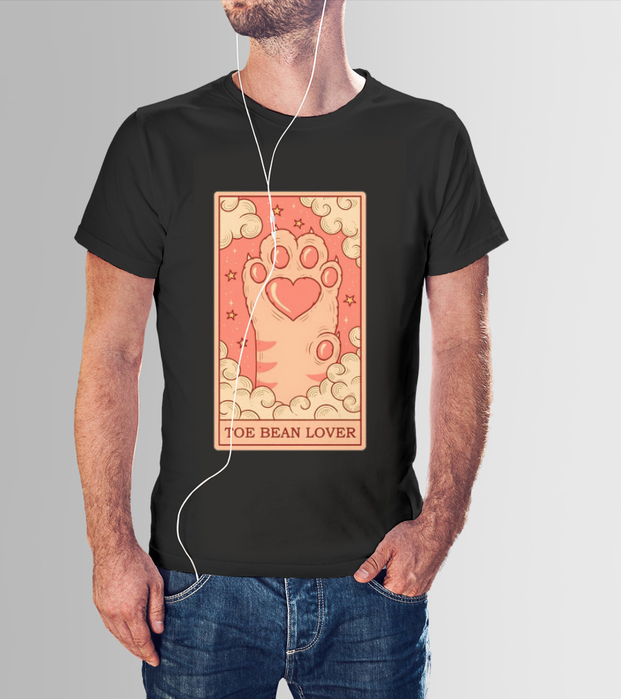 Toe Bean Lover Cat Paw Heart And Stars Whimsical T-Shirt