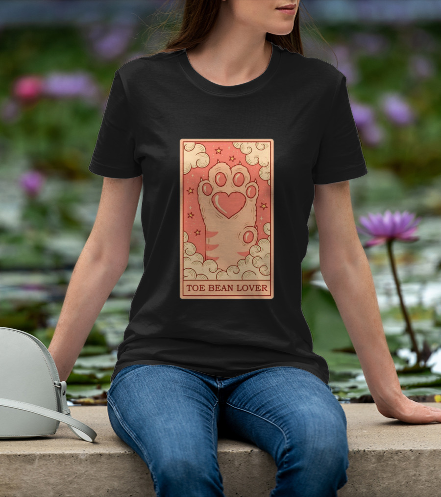 Toe Bean Lover Cat Paw Heart And Stars Whimsical T-Shirt