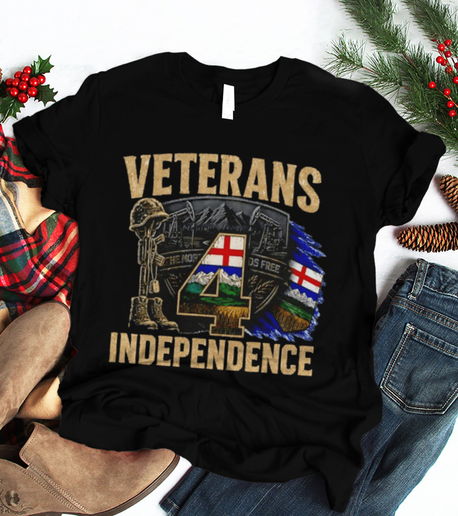 Veterans 4 Independence The North Stands Free Alberta Flag T-Shirt