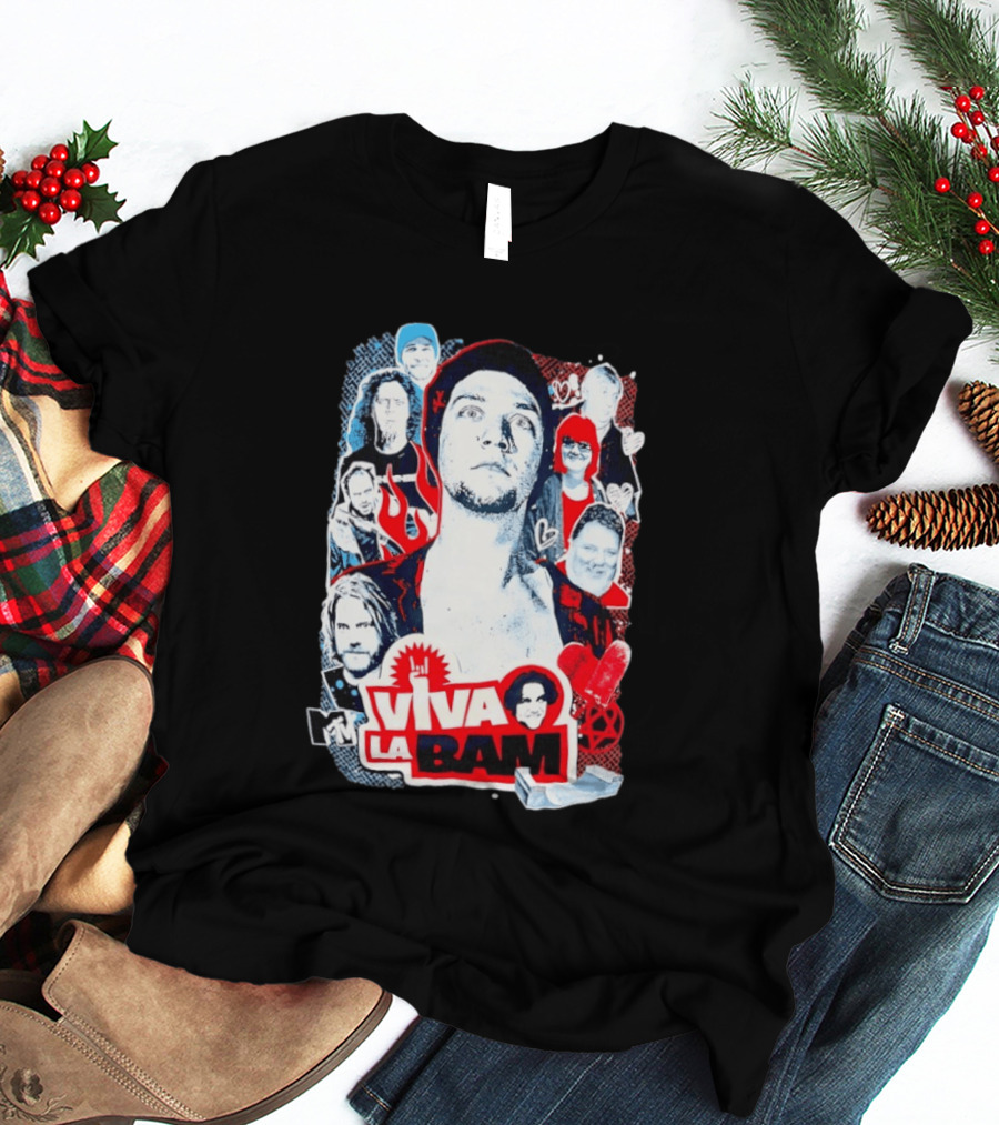 Viva La Bam MTV Jackass Cast Collage Reality TV Series T-Shirt