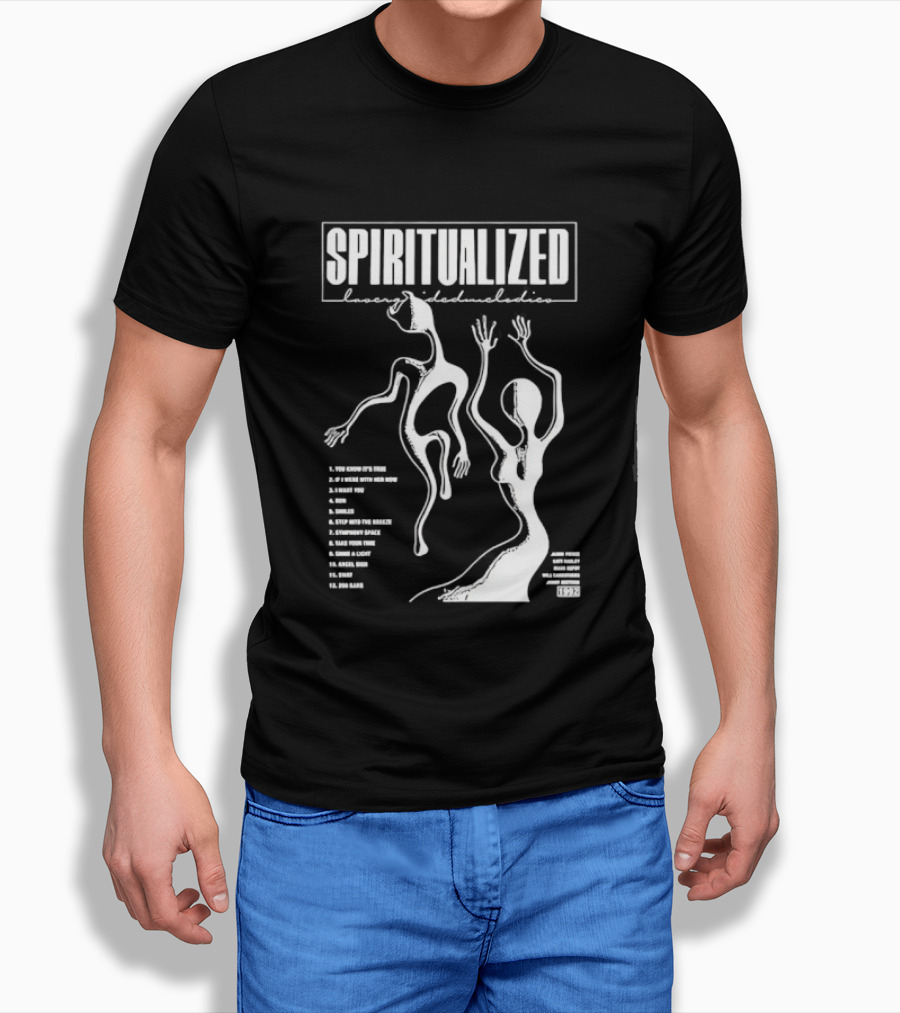 Spiritualized Lazer Guided Melodies 1992 Minimalist Music Tracklist T-Shirt