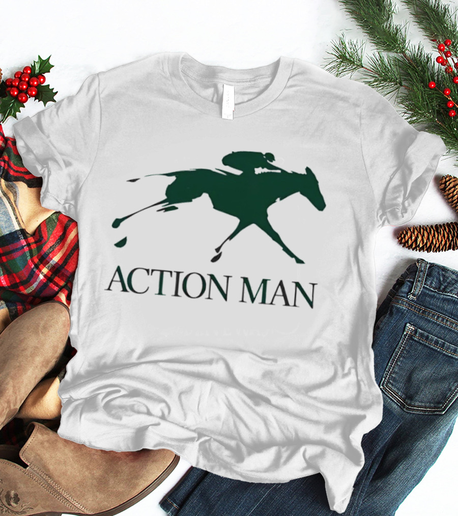ACTION MAN Horse Racing Iconic Athlete Equestrian Speed T-Shirt