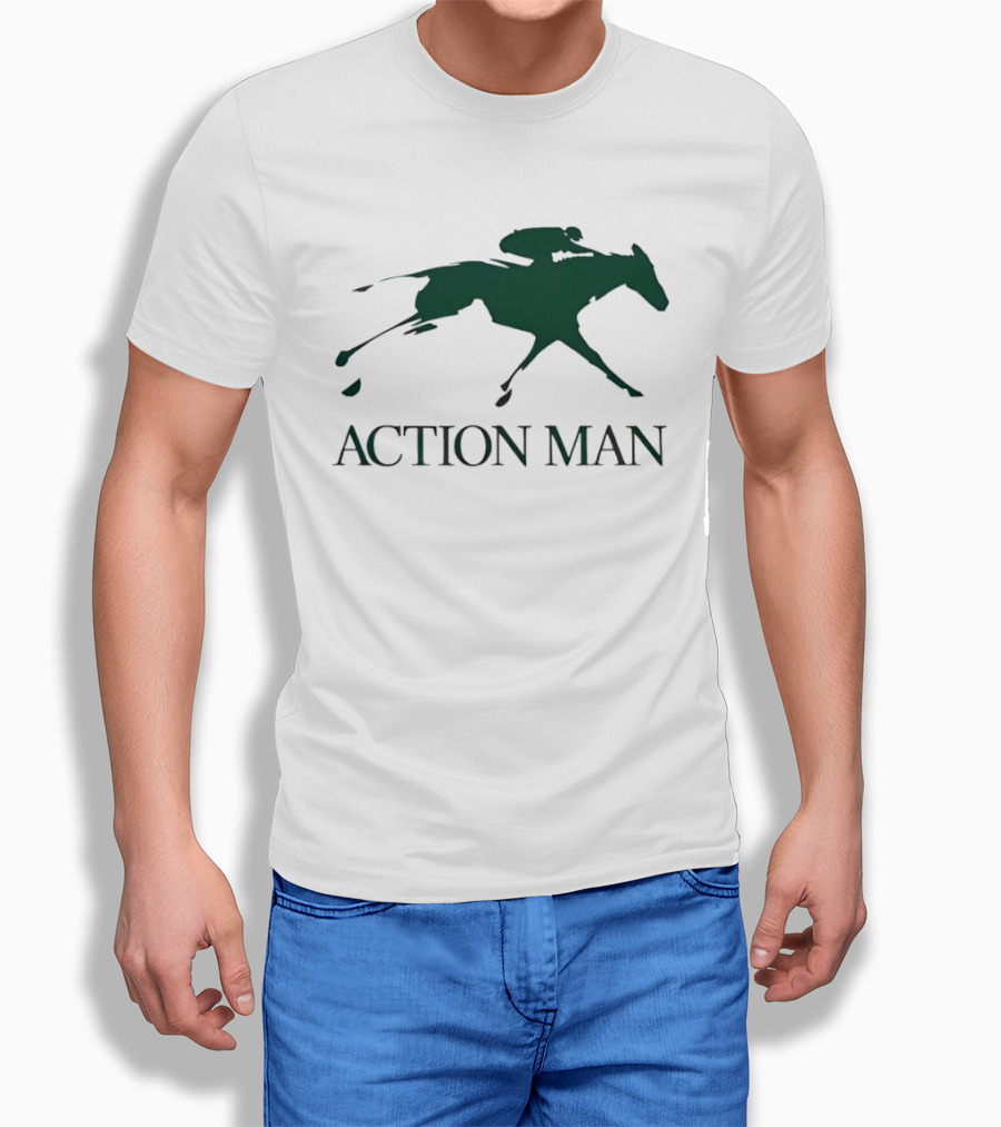ACTION MAN Horse Racing Iconic Athlete Equestrian Speed T-Shirt