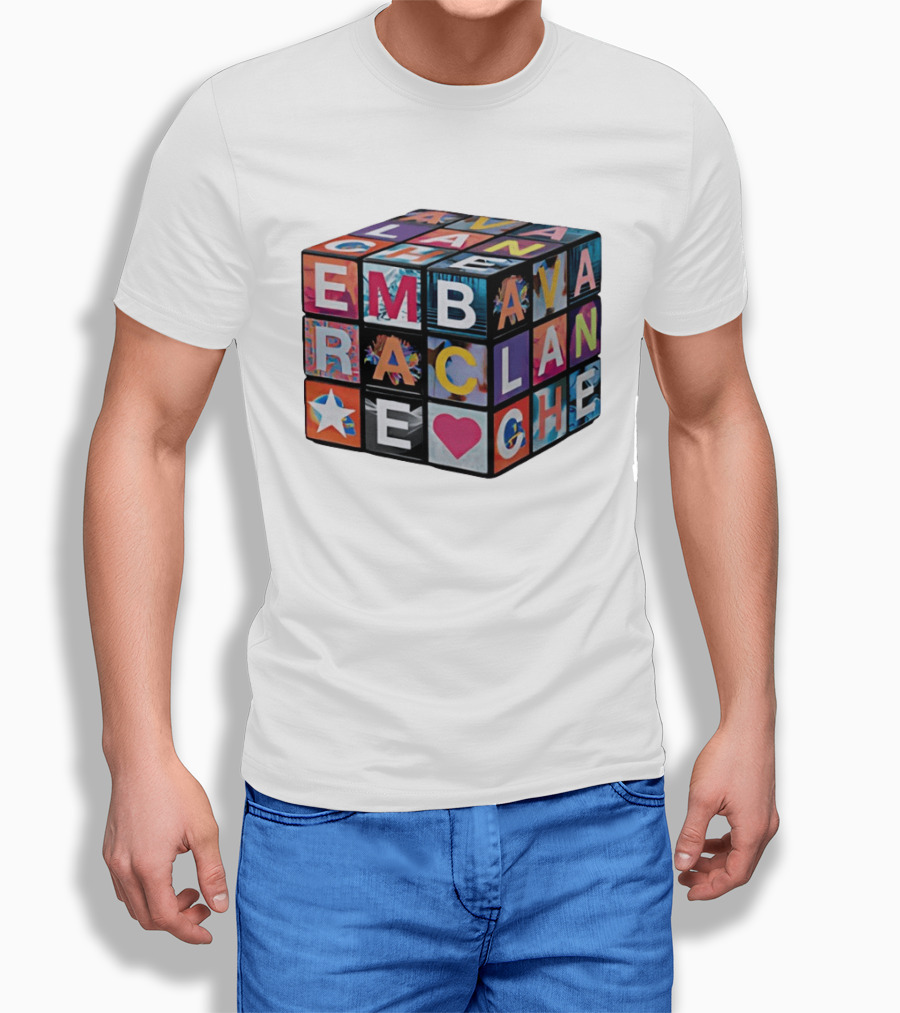 Avalanche Embrace Rubiks Cube Heart Star Colorful Letters T-Shirt
