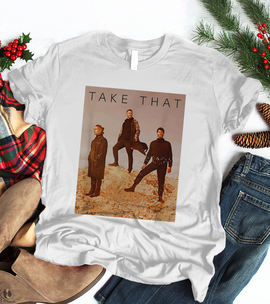 Take That Band Members Standing On Rocky Terrain T-Shirt