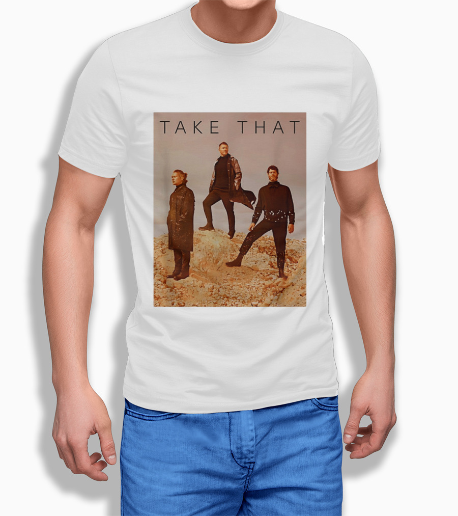 Take That Band Members Standing On Rocky Terrain T-Shirt
