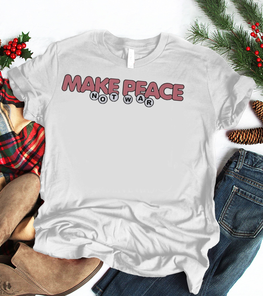 Make Peace Not War Retro Bubble Letters T-Shirt