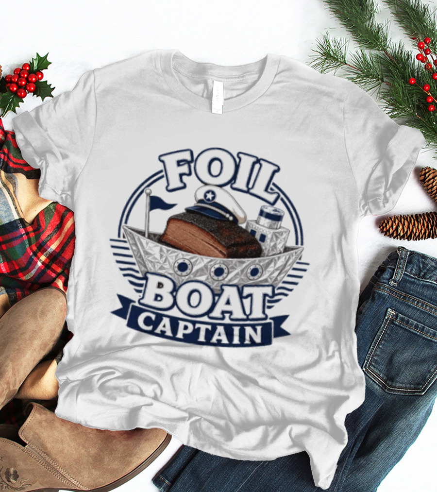 Foil Boat Captain Barbecue Smoker BBQ Brisket T-Shirt