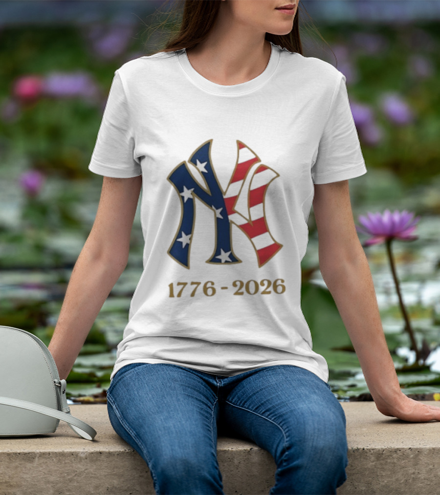 New York Yankees 1776 2026 250th Fourth Of July MLB Stars And Stripes T-Shirt