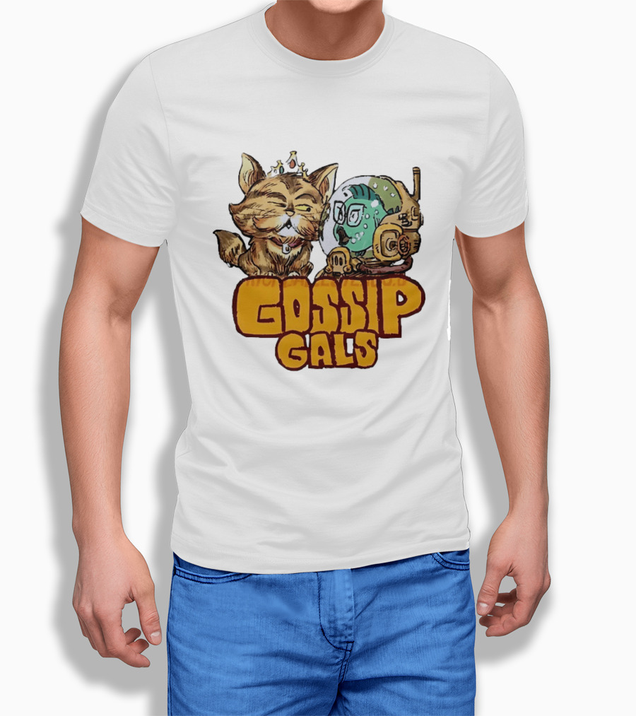 Gossip Gals Royal Cat With Crown And Fish In Astronaut Helmet T-Shirt