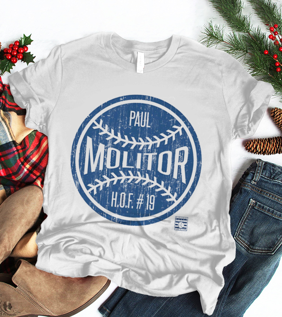 Paul Molitor HOF 19 Toronto Blue Jays Baseball Legend T-Shirt