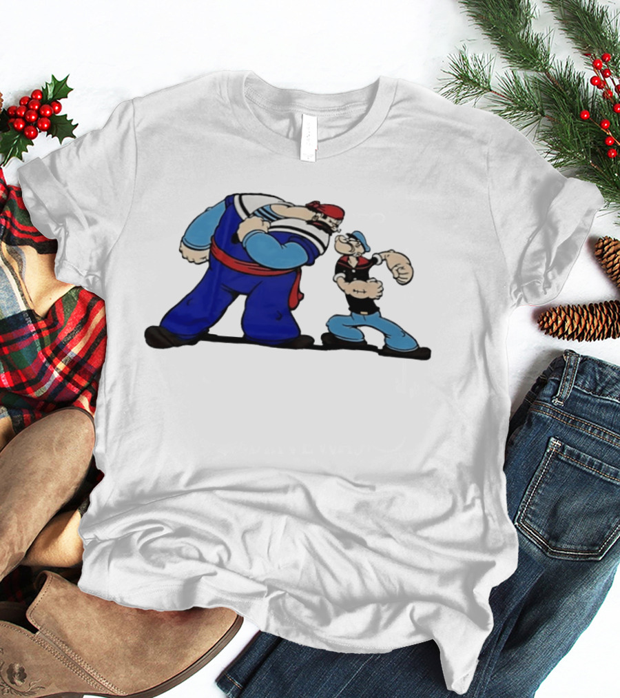 Popeye Vs Sindbad Epic Showdown Classic Cartoon Battle T-Shirt