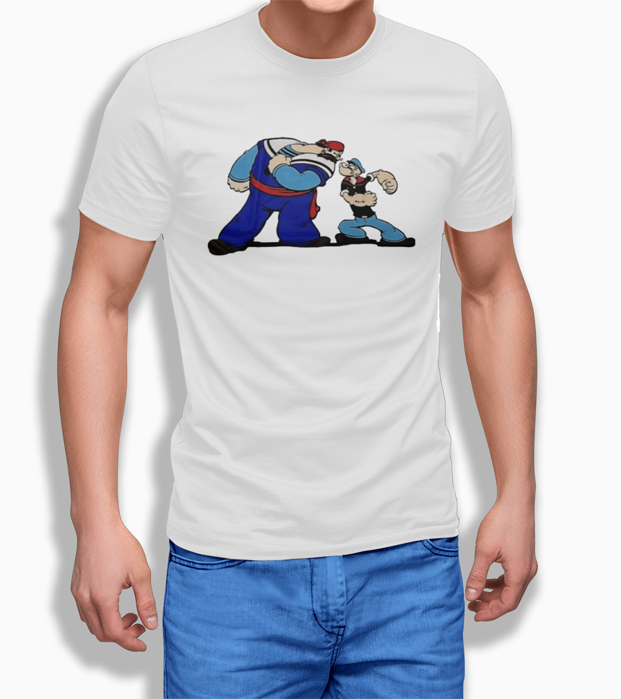 Popeye Vs Sindbad Epic Showdown Classic Cartoon Battle T-Shirt