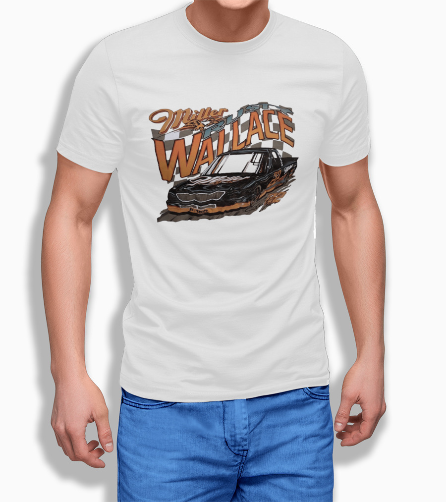 Rusty Wallace Miller F 150 22 NASCAR Racing Race Car Checkered Flag T-Shirt