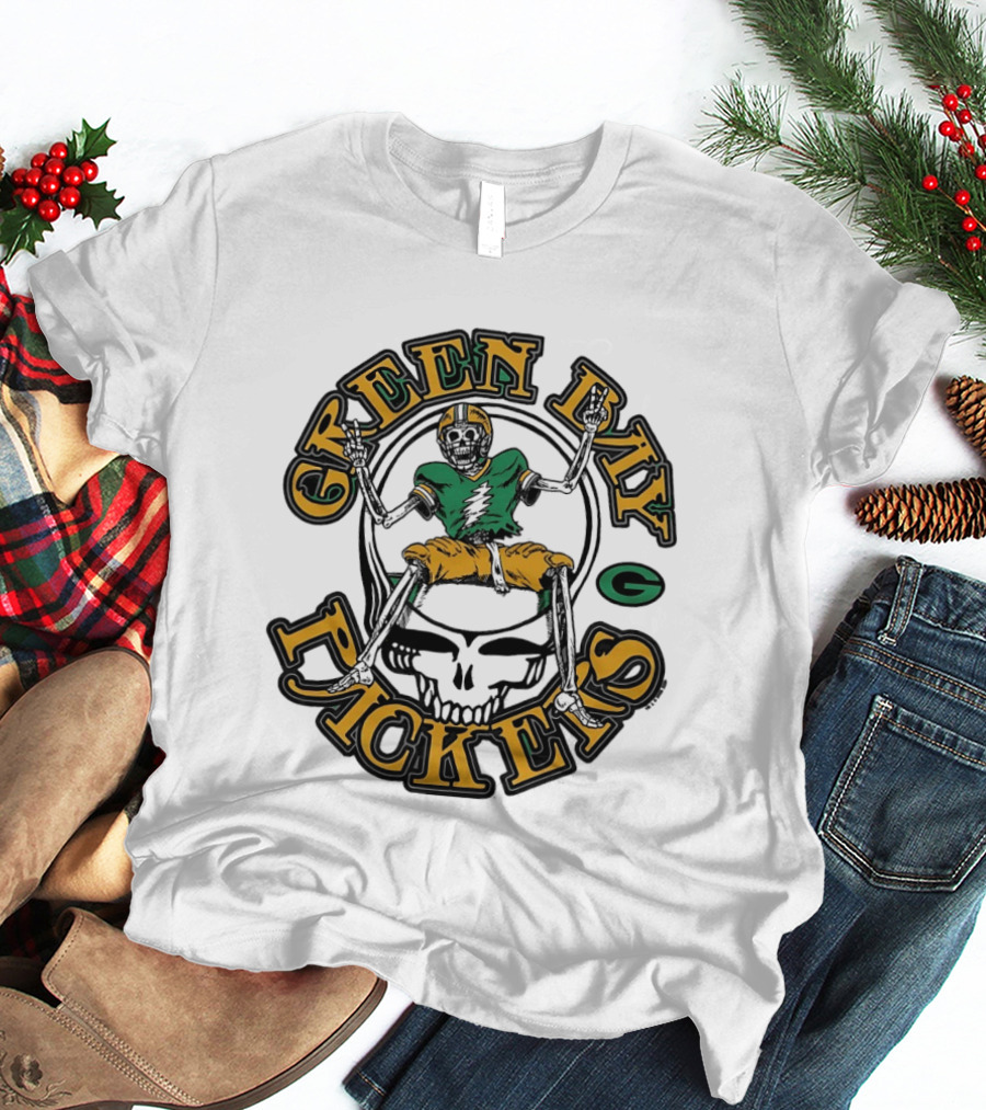 Green Bay Packers Skeleton Grateful Dead Collaboration T-Shirt