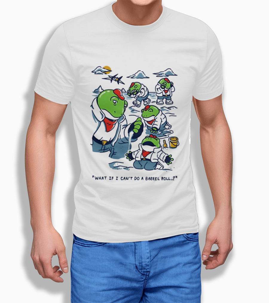 Slippy Toad Star Fox What If I Can't Do A Barrel Roll Scene T-Shirt