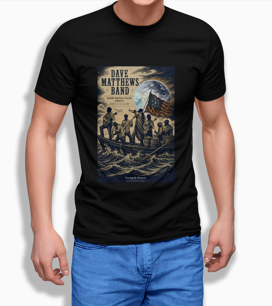 Dave Matthews Band Freedom Mortgage Pavilion July 10 11 2026 Camden NJ Crossing The Delaware T-Shirt