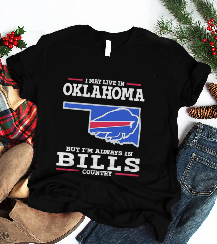 Oklahoma Resident Buffalo Bills Country Map Fan T-Shirt