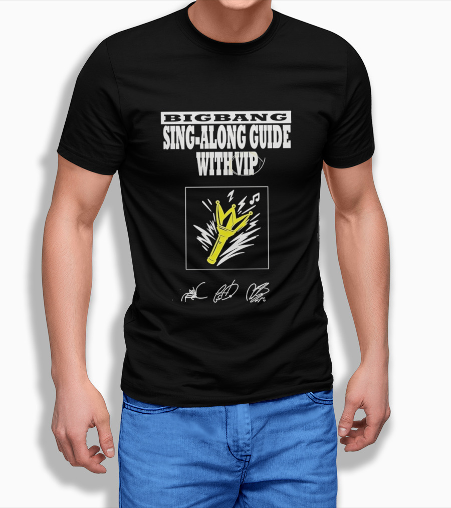 BIGBANG Sing Along Guide With VIP Lightstick And Signatures T-Shirt