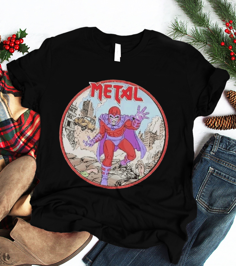 Metal Magneto Villain Heavy Metal Aesthetic Comic Book T-Shirt