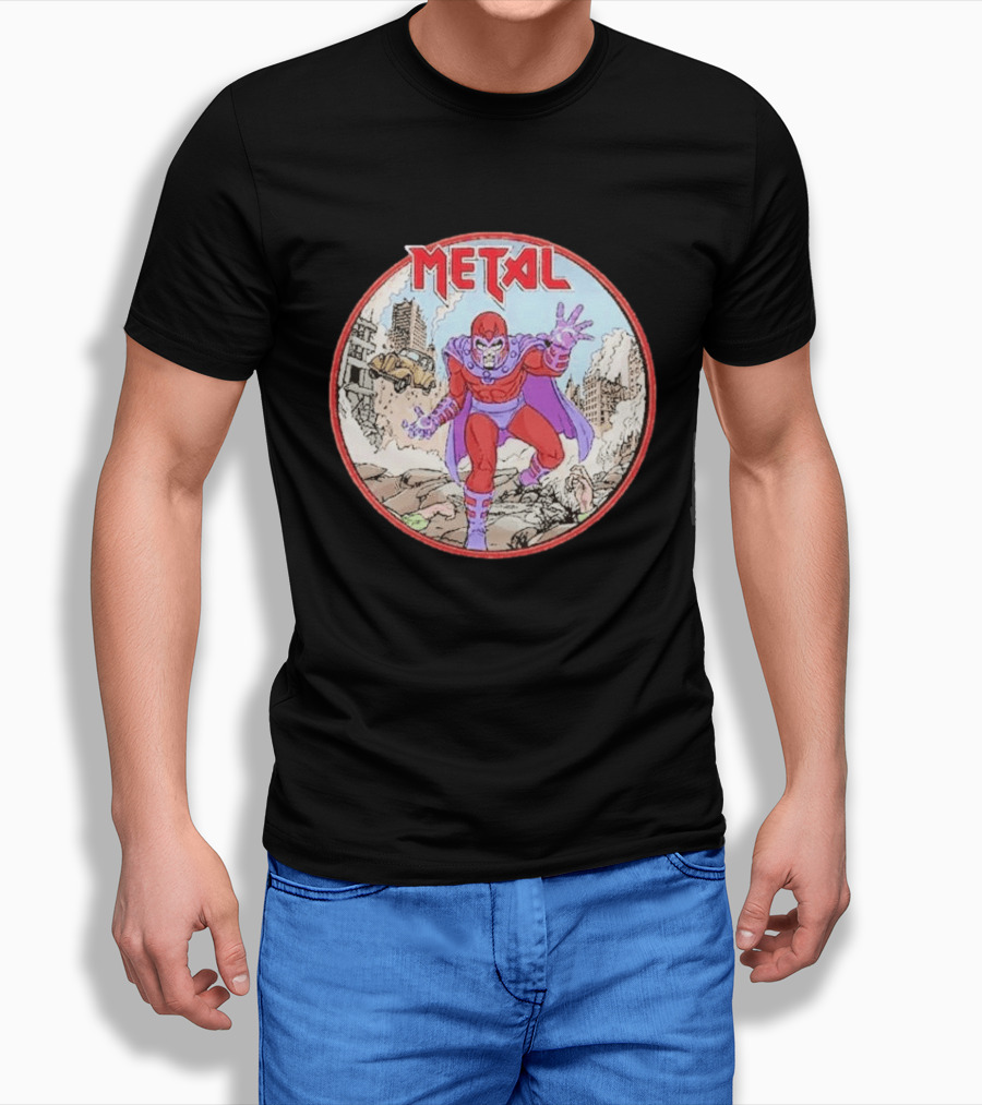 Metal Magneto Villain Heavy Metal Aesthetic Comic Book T-Shirt