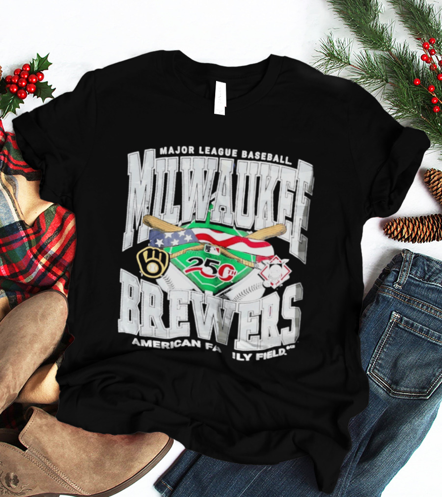 Milwaukee Brewers Major League Baseball 250th American Family Field T-Shirt