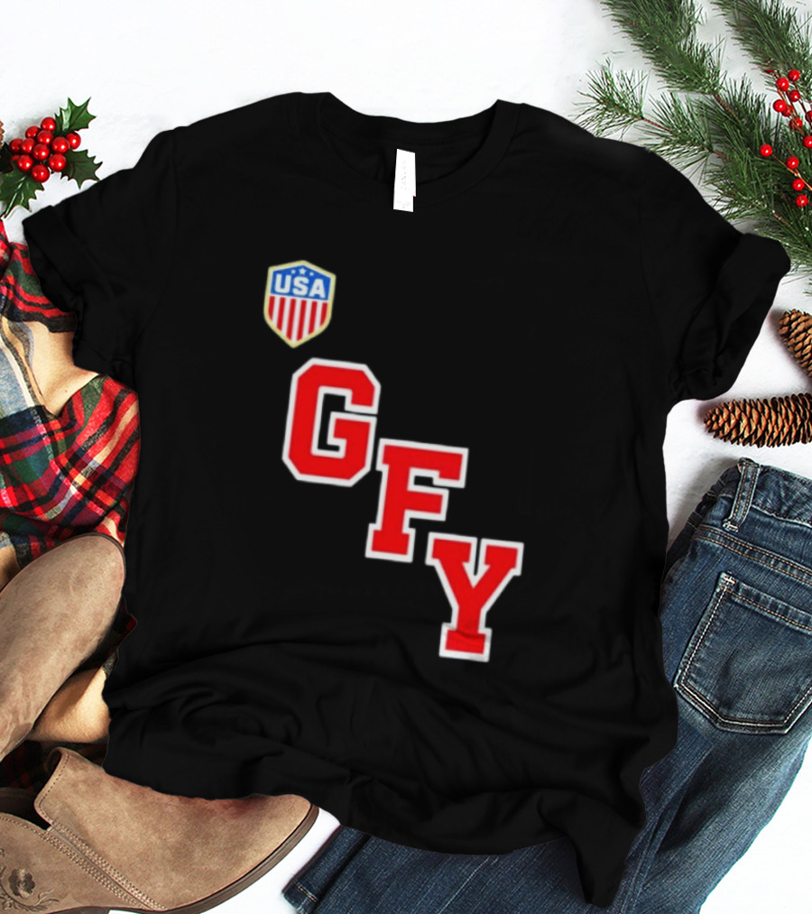 GFY USA Team Red Lettering And Shield T-Shirt
