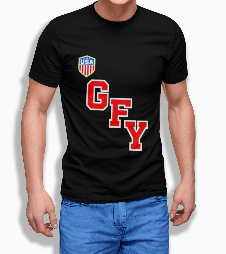 GFY USA Team Red Lettering And Shield T-Shirt