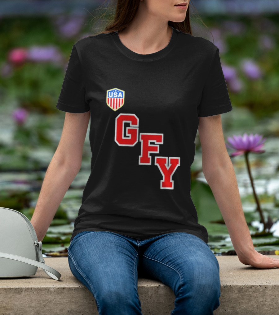 GFY USA Team Red Lettering And Shield T-Shirt