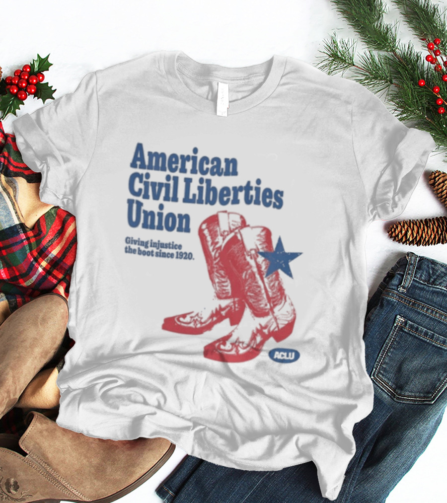 American Civil Liberties Union Cowboy Boots ACLU Star T-Shirt