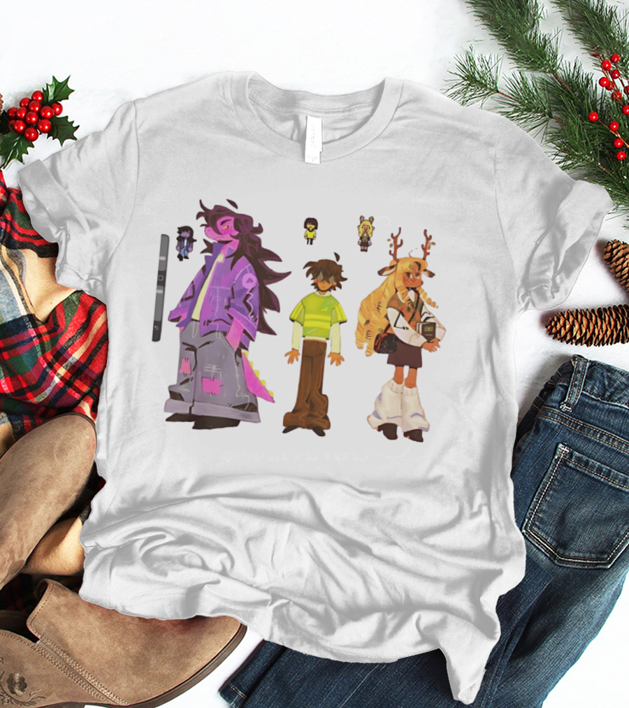 Deltarune Characters Illustrated Including Kris Susie And Noelle T-Shirt