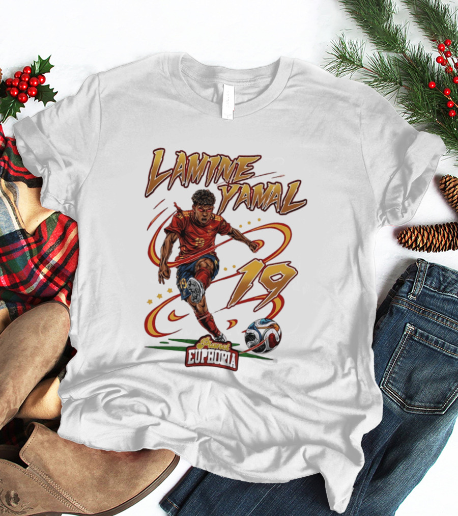 Lamine Yamal Number 19 Planet Euphoria Football T-Shirt
