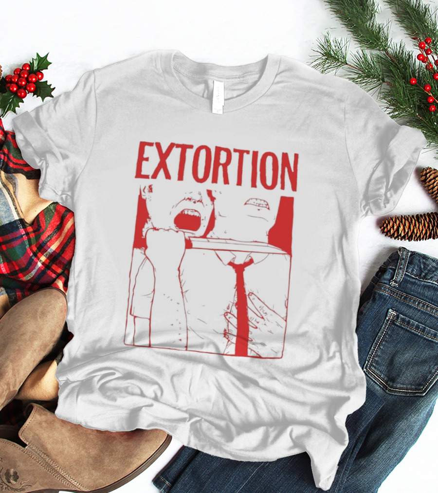 Extortion Throat Slit Dark Horror Red Grunge Aesthetic T-Shirt