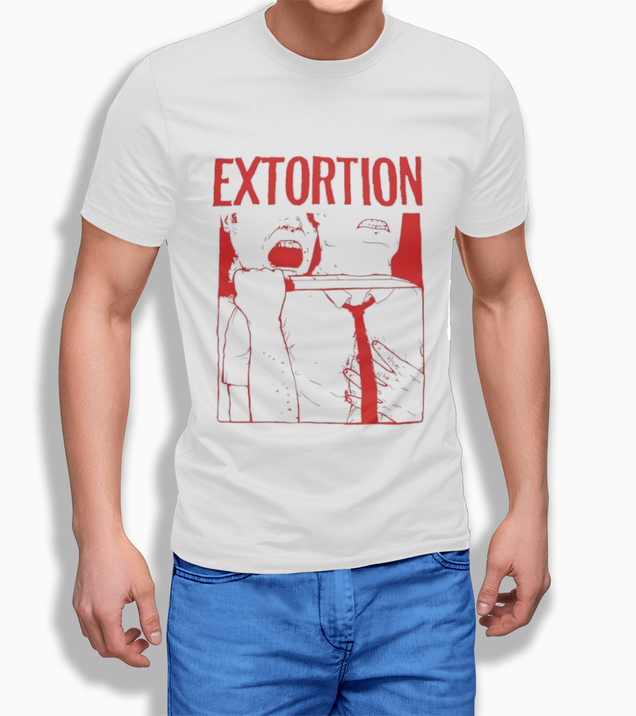 Extortion Throat Slit Dark Horror Red Grunge Aesthetic T-Shirt