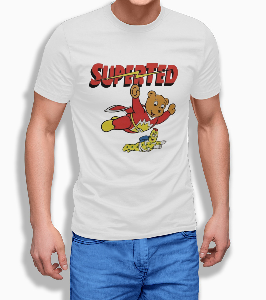 Superted And Spot 80s Cartoon British Animation Flying Characters T-Shirt