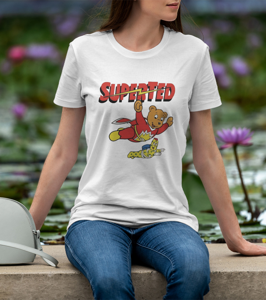 Superted And Spot 80s Cartoon British Animation Flying Characters T-Shirt