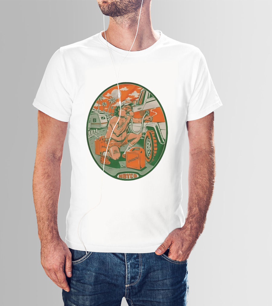 The Red Clay Strays X Soundwaves Creative Hollywood Florida 2026 Ellipse Shape HBYCO Unleaded Palm Trees Moon Retro Camper Scene T-Shirt