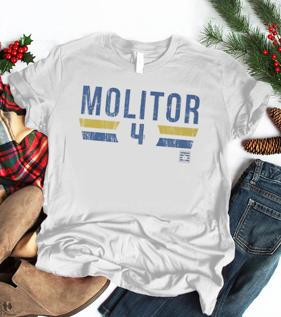 Paul Molitor 4 Milwaukee Brewers Baseball Player Name Number T-Shirt