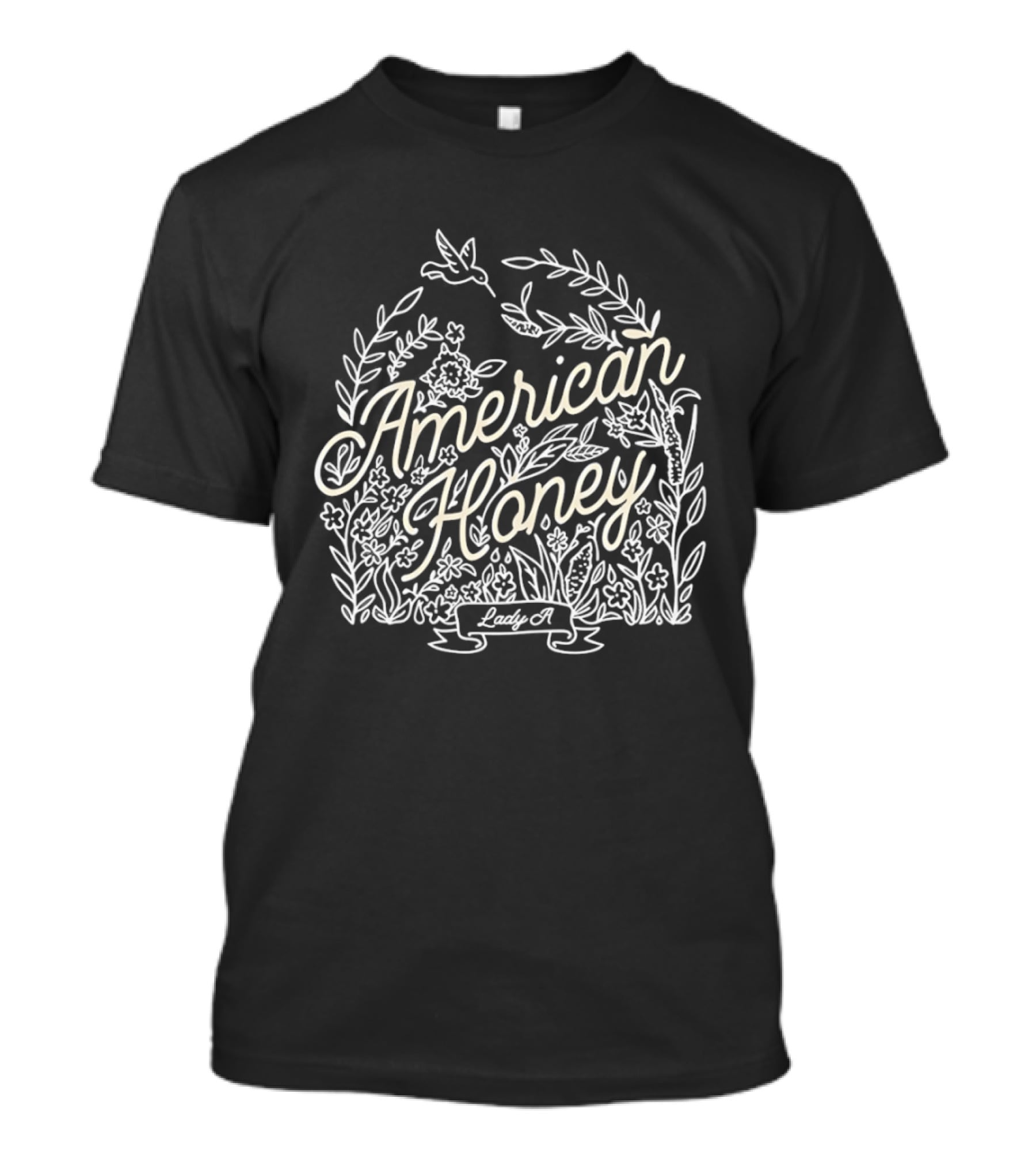 American Honey Lady A Hummingbird Floral Plant T-Shirt