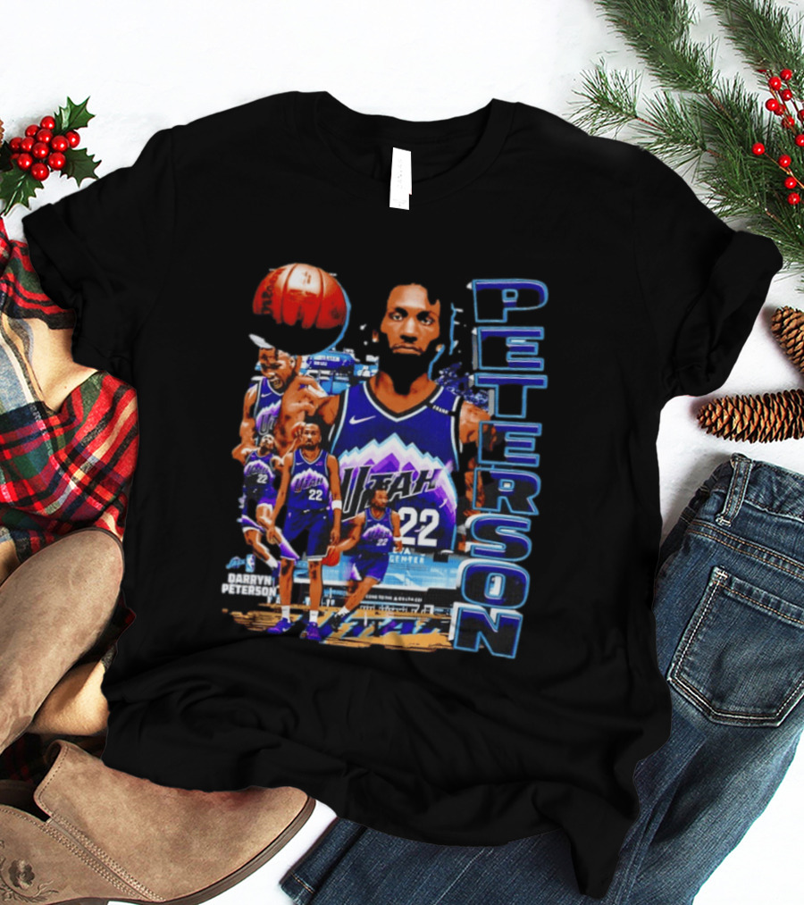 Utah Jazz Darryn Peterson NBA Player Collage Peterson 22 T-Shirt