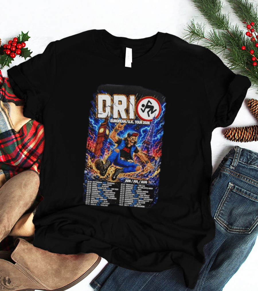 DRI European UK Tour 2026 Dirty Rotten Imbeciles Iconic Punk Artwork London Paris Venues Dates T-Shirt