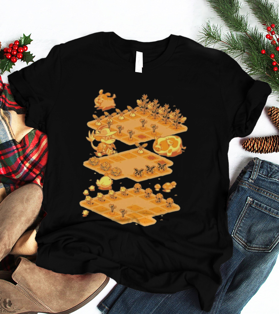 GDQ Happy Harvest Farm Simulation Cute Animals And Crops T-Shirt