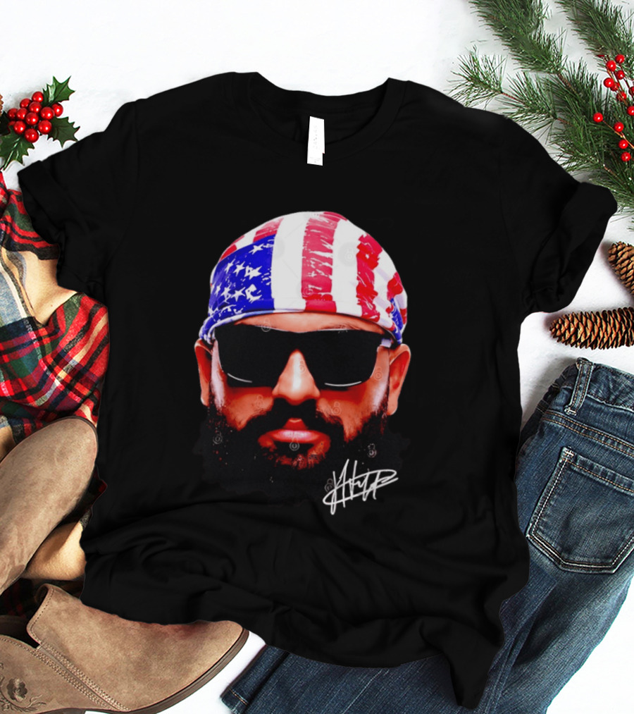 Josh Hokit American Flag Bandana UFC Signature T-Shirt